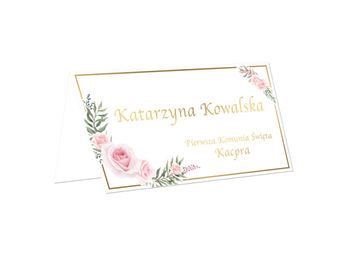 Winietki personalizowane składane na I Komunię Świętą - 15 szt.