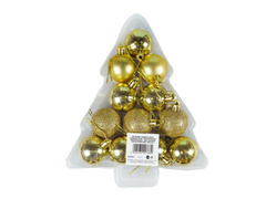 Bombki na choinkę złote - 4 cm - 12 szt.