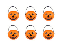 Wiaderko Dynia na Halloween - 7 cm - 6 szt.