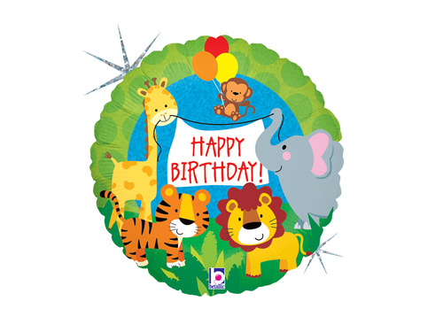 Balon foliowy Happy Birthday Safari - 1 szt.