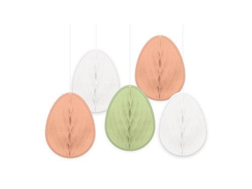 Dekoracja wisząca rozetka Jajko - 5 szt.