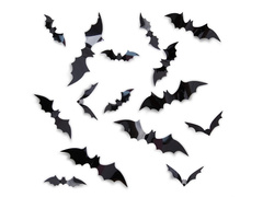 Naklejki foliowe 3D nietoperze  - 60 szt.