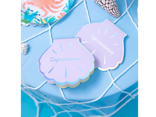 Zaproszenie urodzinowe Ocean Muszelka - 6 szt.