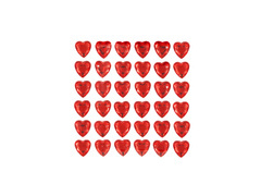 Naklejki walentynkowe Rubinowe Serca - 36 szt.