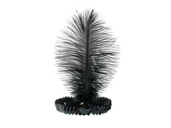 Opaska z piórem Retro czarna - 1 szt.