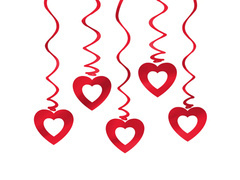 Świderki Serca ażurowe na walentynki - 85 cm - 5 szt.