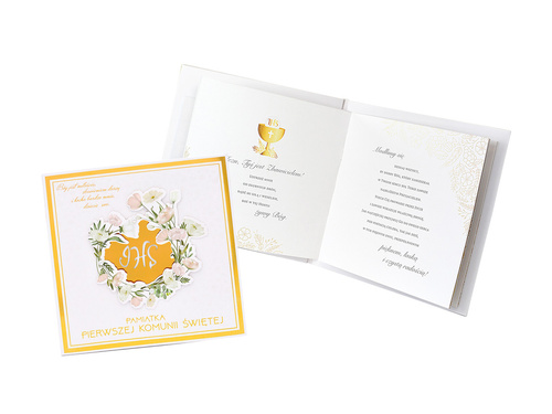 Kartka prezentowa na I Komunię Świętą z kopertą - 1 szt.