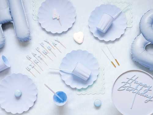 Serwetki papierowe niebieskie z falbanką - 33 cm - 12 szt.