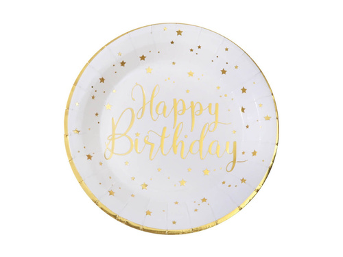Talerzyki urodzinowe Happy Birthday - 22,5 cm - 10 szt.