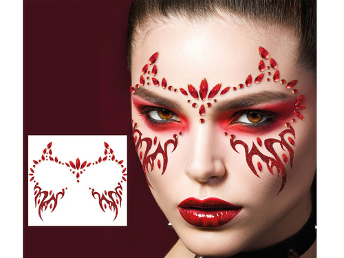 Samoprzylepne klejnociki na twarz czerwone - 1 op.