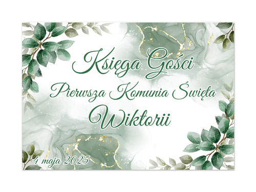 Personalizowana naklejka na księgę gości na I Komunię Świętą - 1 szt.