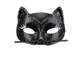 Maska karnawałowa Kot czarny z cekinami - 1 szt.