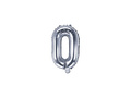 Balon foliowy litera "O" srebrna - 35 cm