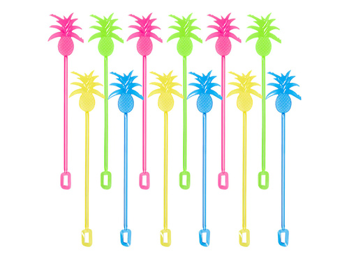 Mieszadełka koktajlowe Ananasy - 20 cm - 10 szt.