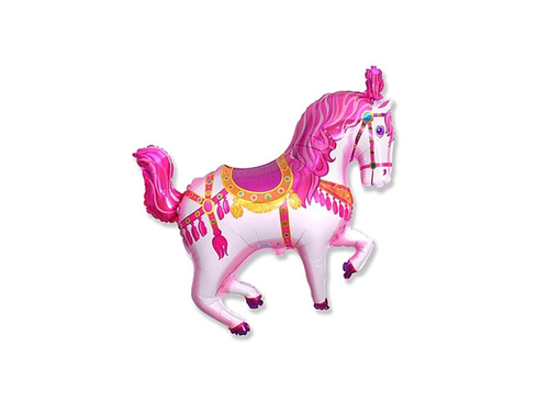 Balon foliowy do patyka Konik Cyrkowy - 34 x 37 cm - 1 szt.