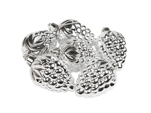 Zawieszki Szyszki srebrne - 6,5 cm - 6 szt.