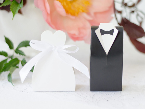 Pudełeczka dla gości weselnych - frak - 10 szt.