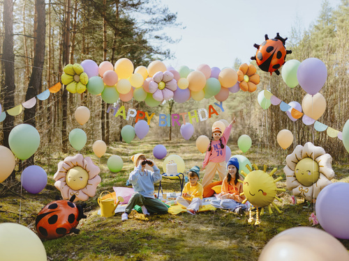 Baner urodzinowy Happy Birthday kolorowy - 220 cm - 1 szt.