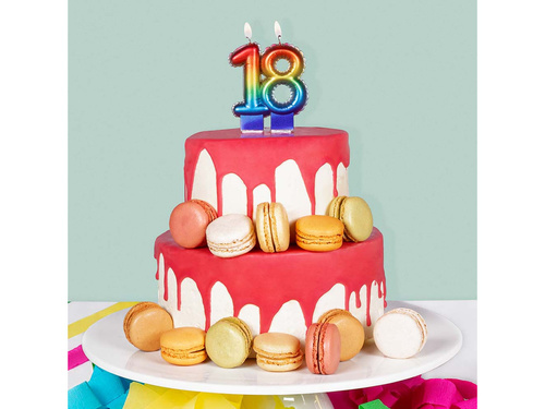 Świeczka na trzydziestkę kolorowa 30 - trzydzieści