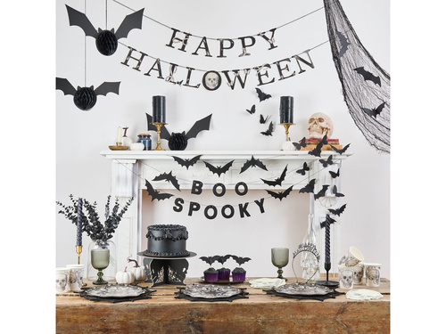 Dekoracja wisząca papierowa Nietoperz na halloween - 34 cm x22 cm - 1 szt.