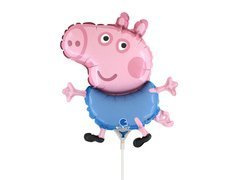 Balon foliowy do patyka George Świnka Peppa - 23x30 cm - 1 szt.