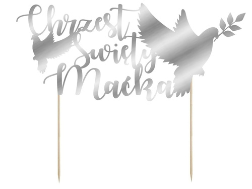 Topper na tort personalizowany Chrzest Święty - 1 szt.