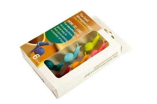 Zawieszki na woreczek do herbaty Ślimaki - 6 szt.