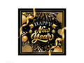 Serwetki Happy New Year czarne - 33 cm - 20 szt.