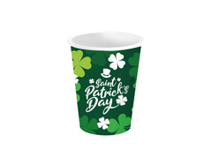 Kubeczki papierowe na Dzień Świętego Patryka - 240 ml - 6 szt.