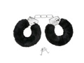 Kajdanki czarne z futerkiem - 1 szt.