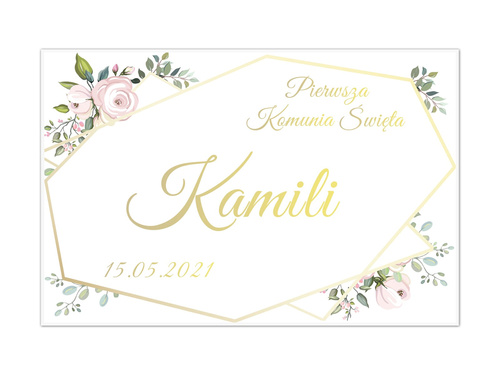 Plakat komunijny personalizowany - I Komunia Święta - 60x40 cm