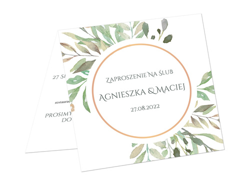 Zaproszenie personalizowane na ślub z kopertą - 6 szt.