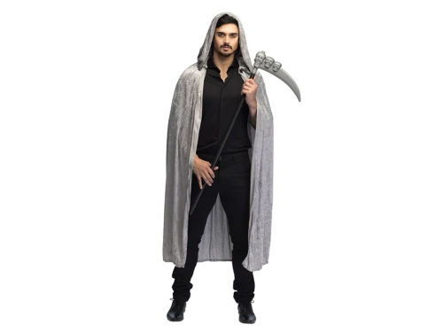 Kosa dla Kostuchy na Halloween z czaszkami - 103 cm - 1 szt.