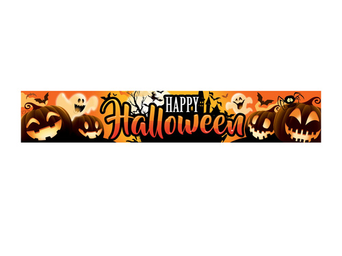 Baner materiałowy Happy Halloween - 290 cm x 50 cm - 1 szt.