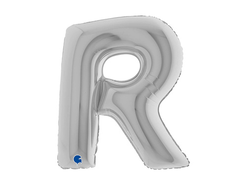 Balon foliowy literka R srebrny - 40" - 1 szt.