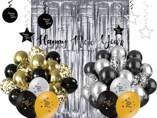Zestaw dekoracji Happy New Year - 72 szt