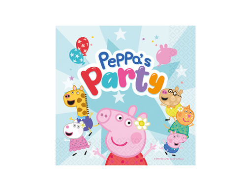 Serwetki urodzinowe Świnka Peppa - 33 cm - 16 szt.