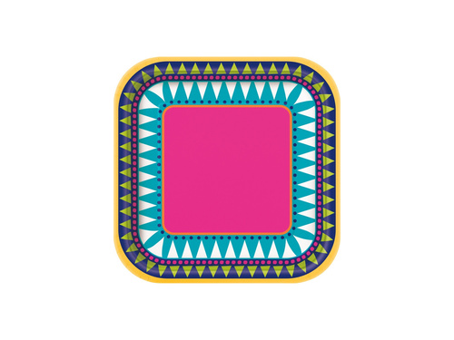 Talerzyki papierowe Boho Fiesta - 18 cm - 10 szt.