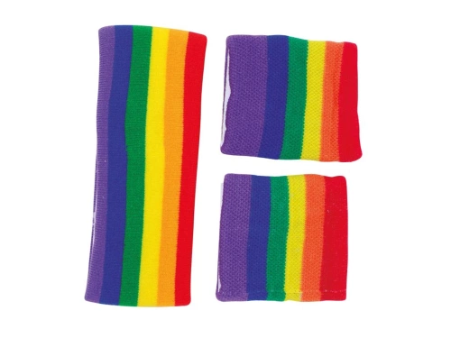 Opaski tęczowe Disco lata 80-te - 3 szt.