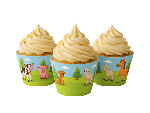 Papilotki na babeczki Farma - 6 szt.