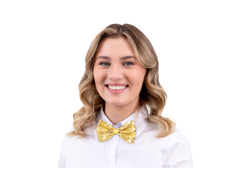 Mucha cekinowa złota - 7 x 12 cm - 1 szt.