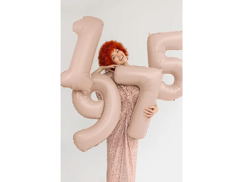 Balon foliowy cyfra 9 ciemnobeżowa - 72 cm - 1 szt.