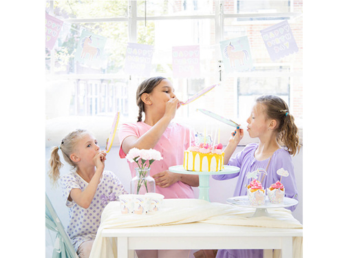 Gwizdki rozwijane Jednorożec - 6 szt.