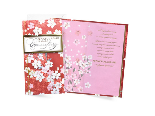 Kartka z kopertą - Przejście na emeryturę - 11,4 x 21,5 cm - 1 szt.