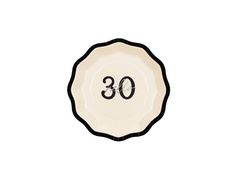 Talerzyki papierowe na urodziny "Hello 30" - 18 cm - 6 szt.