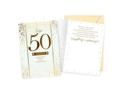 Kartka na pięćdziesiąte urodziny - 16.6 x 11.7 cm - 1 szt.