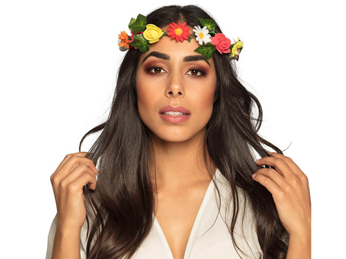 Wianek z kwiatami i listkami - 1 szt.