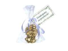 Aniołki gipsowe złote z podziękowaniem - 1 szt.