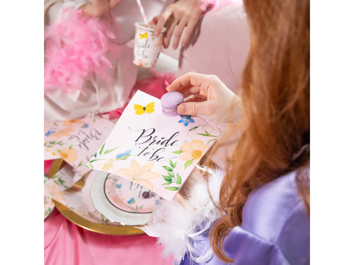 Serwetki w kwiaty z napisem Bride To Be - 33 cm - 10 szt.