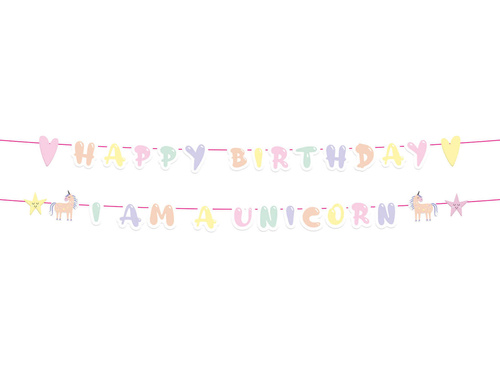Baner urodzinowy Happy Birthday Jednorożec - 2 szt.